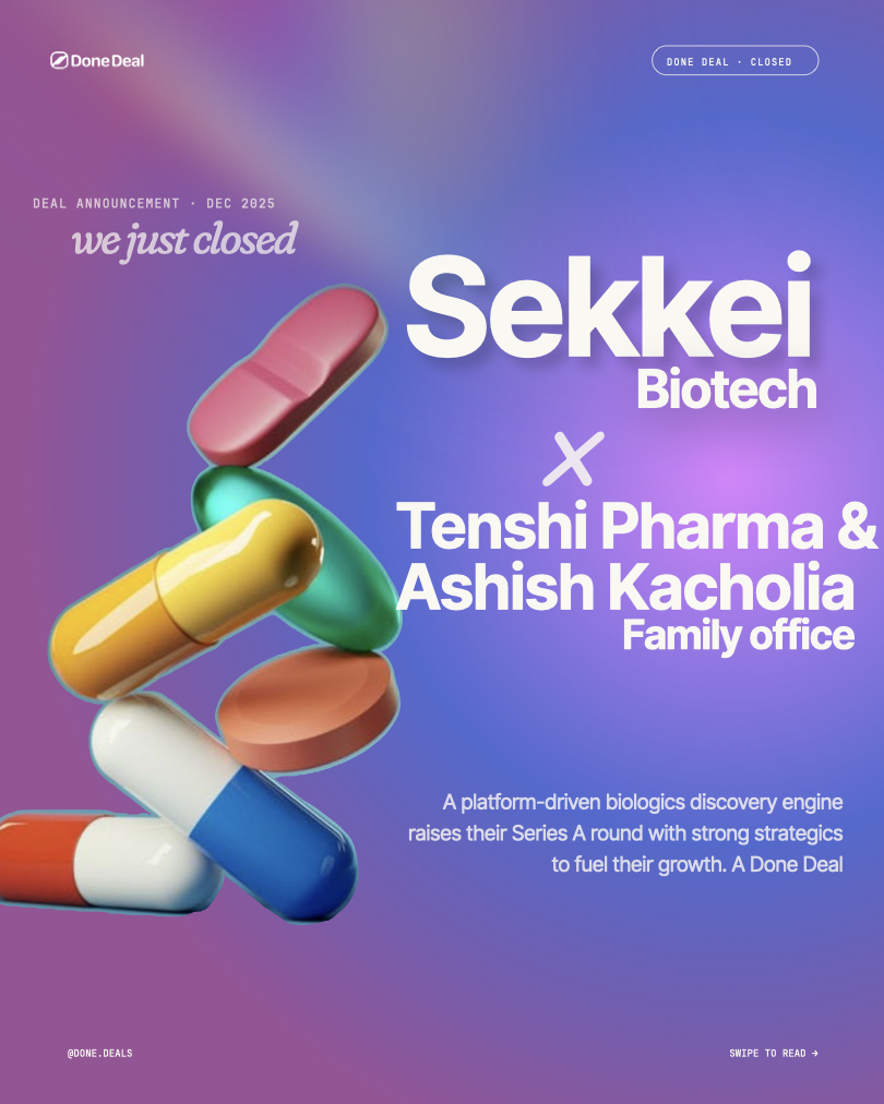 Sekkei × Tenshi Pharma & Ashish Kacholia Family office — deal announcement